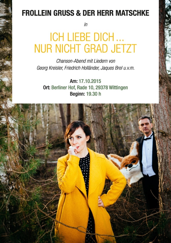 Serena "Frollein" Gruß und Uwe "der Herr" Matschke: Chansons, Chansonprogramm live in Wittingen